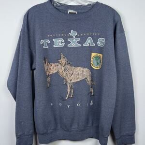 Vintage Tultex Men's Crewneck Sweater Texas Coyotes Blue Size L